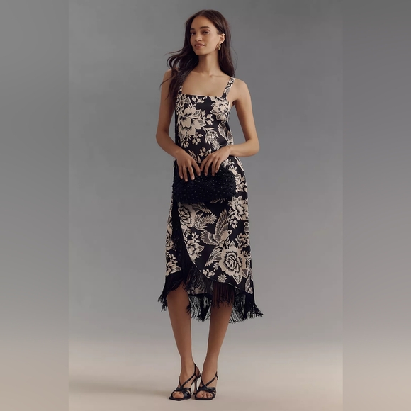 FARM Rio Dresses & Skirts - FARM Rio Black and Cream Floral Midi Dress